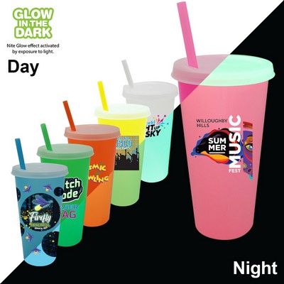 Nite Glow 26 oz. Tumbler with Lid & Straw, Full Color Digital